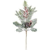 KDMD Frosted FoliageCone & Red Berry Pick H48cm 2 Pack