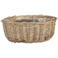 KDMD Natural Oval Split Willow Basket 12cm H
