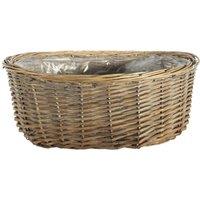 KDMD Natural Oval Split Willow Basket 16cm H