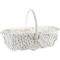 KDMD White Oval Split Willow Basket with Handle & Liner 42cm
