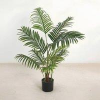 Dynasty Home UK 120cm Artificial Areca Palm Plant Realistic Faux Tropical Tree in Green