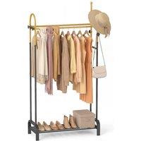 Costway Double Rods Garment Rack for Hanging Clothes in Gold