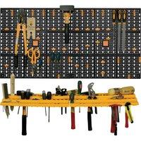 Costway 54 Piece Garage Tool Storage DIY Storage Wall Mount System w/50 Hooks in Black