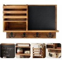 Kelvenix Chalkboard Key Holder with Mail Organizer in Brown