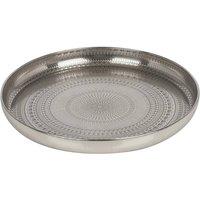 FORGEVIO Silver 34cm Round Metal Serving Tray