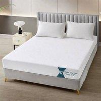 PAWNORA King Waterproof Terry Towel Mattress Protector in White