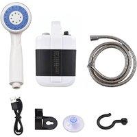 NESTLUNE Portable Camping USB Shower Rechargeable Electric Shower Pump in White