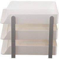 FORGEVIO 3 Tier Desk Organizer A4 File Tray Document Holder Storage in White