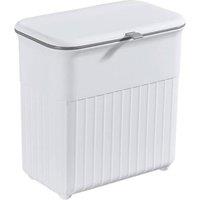 FORGEVIO Hanging Waste Bin Wall Mounted Trash Can in White