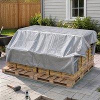 NESTLUNE 5*3M Silver Waterproof Tarpaulin Tarp Ground Camping Cover | Size: 1.25kg
