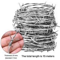 NESTLUNE 15m Galvanised Barbed Wire Livestock Paddock Field in Silver | Size: 100 cm x 60 cm