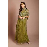 Coast Women's Heavily Embellished Maxi Dress in Olive | Size: 8