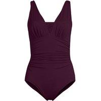 Lands' End Women's Grecian V-neck Slender Swimsuit with Adjustable Straps in Burgundy | Size: 20