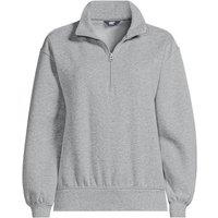 Lands' End Women's Petite Quarter Zip Serious Sweats Sweatshirt in Grey | Size: Small