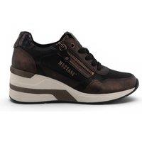Infinity Leather Women's Mustang Platform Sneaker Trainer Casual Shoes - M0872003 in Black | Size: 5.5