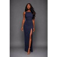 Vesper Women's Backless High Neck Maxi Dress in Navy | Size: 12