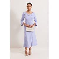 Phase Eight Women's Petite Sienna Tux Midi Dress in Baby Blue | Size: 18