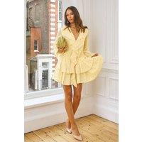 TFNC London Women's Vallerie Lemon Mini Dress in Yellow | Size: 16