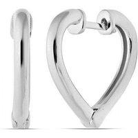 Spero London Women's Sterling Silver Heart Hoop Earring