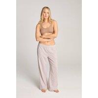 Nudea Women's Cotton Seer Sucker Button Trouser in Taupe | Size: 2XL