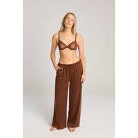 Nudea Women's Silk-Touch Drawstring Trouser in Chocolate | Size: XL