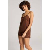 Nudea Women's Silk-Touch Strappy Cami in Chocolate | Size: Medium