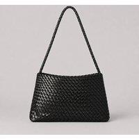 RIMINI Women's Hand Weaving Faux Leather Shoulder Bag 'Suzy' - Black