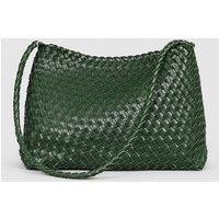 RIMINI Women's Hand Weaving Faux Leather Shoulder Bag 'Suzy' - Green