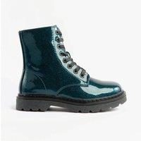 Heavenly Feet Women's Justina2 Glitter Glitter Lace Up Ankle Ankle Boots in Blue | Size: 6