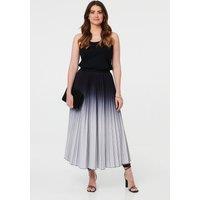 Izabel London Women's Ombre Pleated High Waist Maxi Skirt in Black | Size: Medium