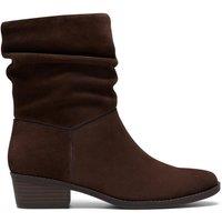 Clarks Women's Danyelle Ruby Dark Brown Suede Ankle Boots | Size: 4-Standard Fit