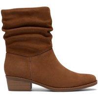 Clarks Women's Danyelle Ruby Dark Tan Suede Ankle Boots in Brown | Size: 4-Standard Fit