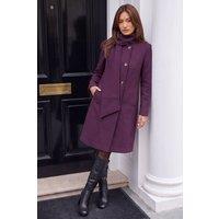 Roman Women's Premium Scarf Coat in Wine | Size: 10