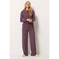 Long Tall Sally Women's Tall Set Cotton Top & Wide Leg Trousers in Burgundy | Size: 18