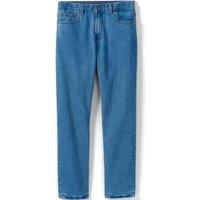 Lands' End Men's Stretch Comfort Waist Straight Fit Flannel Lined Jeans in Light Blue | Size: 42L