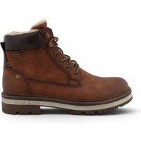 Infinity Leather Men's Mustang Faux Leather Winter Lace-Up Ankle Boots - M0091001 in Brown | Size: 9