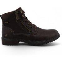 Infinity Leather Men's Mustang Faux Leather Winter Lace-Up Ankle Boots - M0031006 in Dark Brown | Size: 9