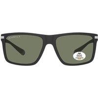 montana Men's Rectangle Black Green Polarized MP197