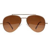 montana Men's Aviator Shiny Gold Brown Polarized MP185