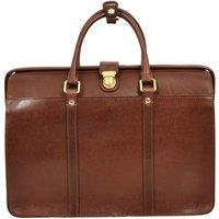 House of Leather Men's Real Leather Doctors Briefcase Gladstone Lawyers Bag with Laptop Compartment Cullen Black in Brown | Size: Large