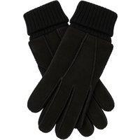 Barneys Originals Men's Real Suede Patchwork Sheepskin Gloves in Black | Size: Medium/Large