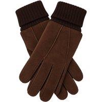 Barneys Originals Men's Real Suede Patchwork Sheepskin Gloves in Brown | Size: Medium/Large