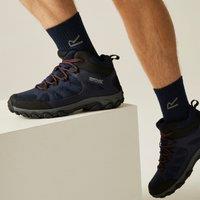 Regatta Men's Edgepoint Breathable Waterproof Mid Walking Boots in Navy | Size: 10