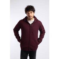Weird Fish Men's Lockie Full Zip Bonded Fleece Hoodie in Dark Red | Size: XL