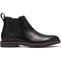 Clarks Men's Pitney Top Black Leather Ankle Boots, Chelsea Boots | Size: 11-Standard Fit