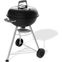 Weber Compact Kettle Charcoal BBQ 47cm with Wheels & Thermometer Black