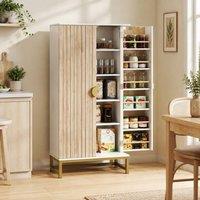 STILVORA Kitchen Cupboard with 5 Tiers & 12 Door Shelves, White