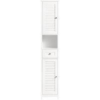 SoBuy Space-Saver Bathroom Tall Cabinet - Louvered Doors - H170cm in White