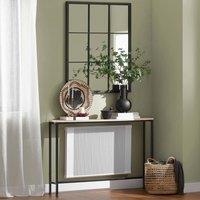 SoBuy Slim Console Table - Metal Frame & Wood Top - Industrial Modern in Light Oak | Size: 0.6m2