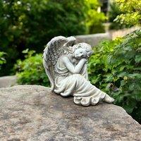 Minster Stylish Living Ltd 38cm Angel Statue for Indoor or Outdoor Display - MGO - L46xW31xH73 cm in White